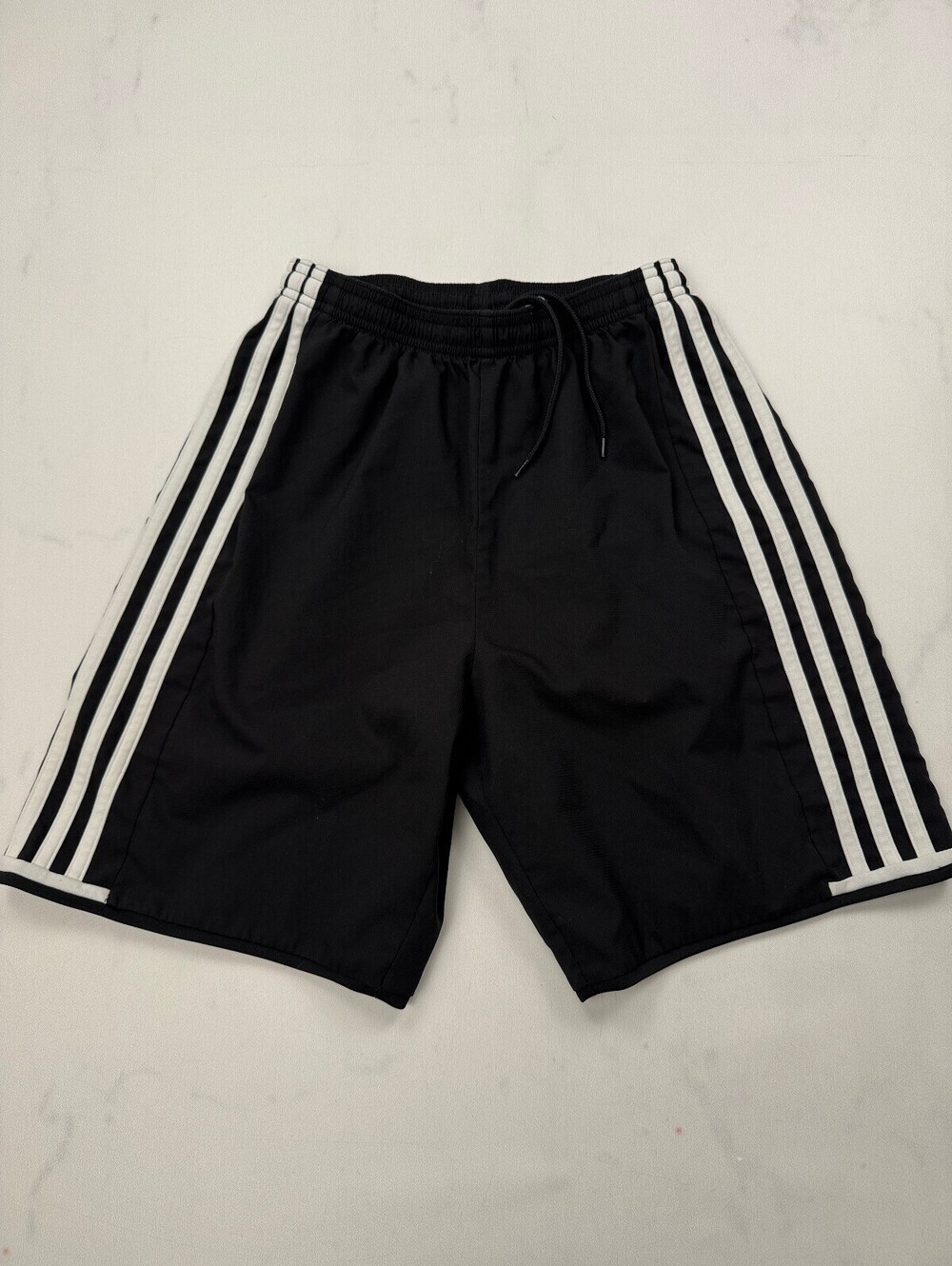 Adidas Athletic Shorts Black 2010s Adjustable Drawstring - Boys L